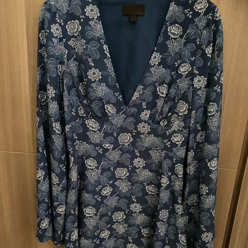 Blue floral mini intermix dress